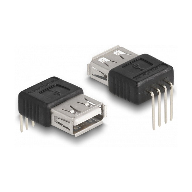 DeLOCK Adaptador USB 2.0 Tipo A Hembra a 4 Pines en Ángulo de 90°, Negro/Plata DeLOCK Adaptador USB 2.0 Tipo A Hembra a 4 Pines en Ángulo de 90°, Negro/Plata