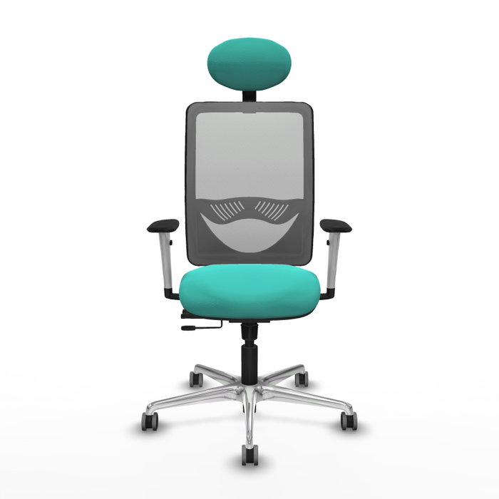 PIQUERAS Y CRESPO Silla de oficina Zulema con mecanismo Sincro/Traslack Turquesa y Gris