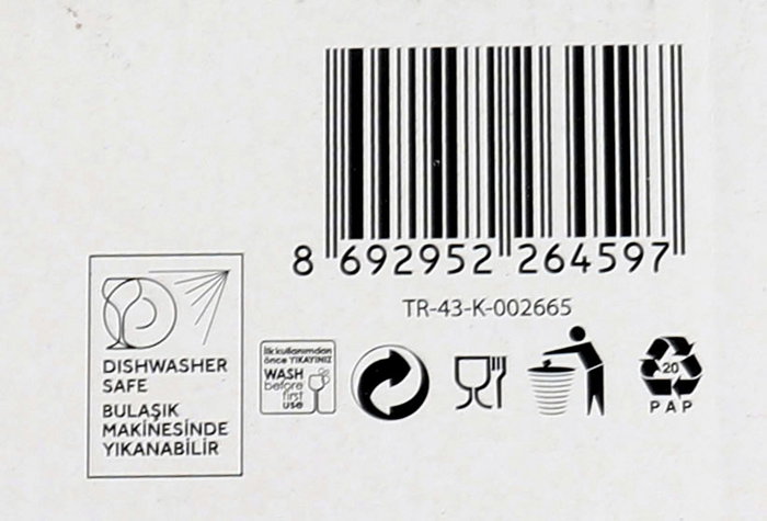 LAV Set 6 Vasos Gaia 415 cc, Diámetro 7.5 cm, Altura 9.2 cm (8 Cajas)
