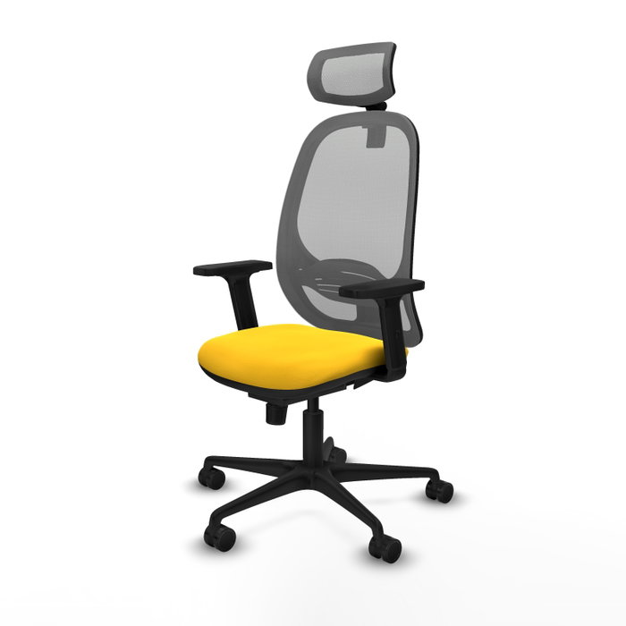 PIQUERAS Y CRESPO Silla de oficina Cilanco con mecanismo Sincro, Amarillo y Gris