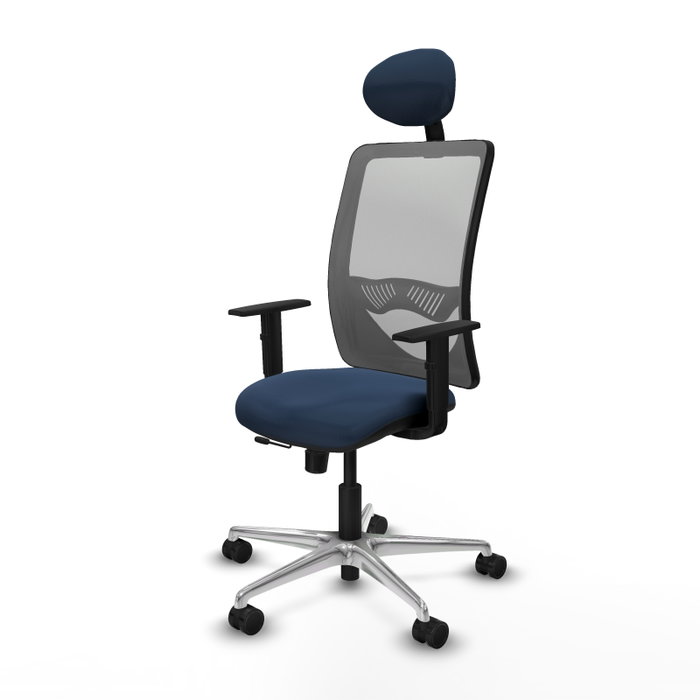 PIQUERAS Y CRESPO Silla de oficina Zulema con mecanismo Sincro/Traslack Azul marino y Gris