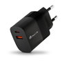 NGS BUD45W Cargador de Pared GaN 45W con USB-C y USB-A, Negro