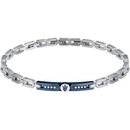 Maserati JM423AVD27 Pulsera de Acero Inoxidable Gris con Cristales Blancos