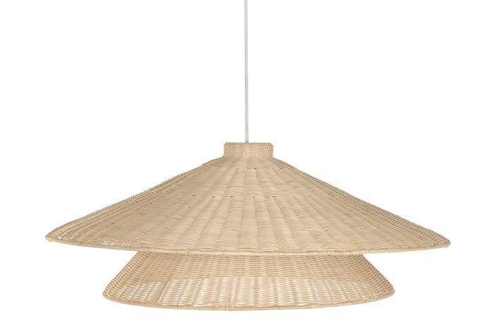 DKD Home Decor Lámpara de Techo de Ratán 80x80x120 Natural Marrón DKD Home Decor Lámpara de Techo de Ratán 80x80x120 Natural Marrón