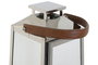 DKD Home Decor Farola Plateado Marron Acero Cristal Cuero 20 x 40 x 20 cm