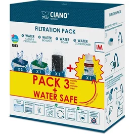 Ciano Kit de mantenimiento para acuario tamaño M reacondicionado con 3 cartuchos y acondicionador