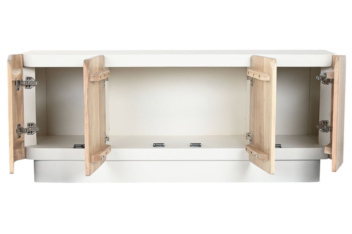 DKD Home Decor Mueble TV Scandi white Natural Blanco 140 x 55 x 40 cm DKD Home Decor Mueble TV Scandi white Natural Blanco 140 x 55 x 40 cm