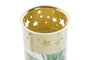 DKD Home Decor Set de 3 Portavelas de Cristal y Metal Dorado con Diseño de Pino