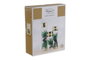 DKD Home Decor Set de 3 Portavelas de Cristal y Metal Dorado con Diseño de Pino