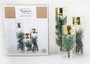 DKD Home Decor Set de 3 Portavelas de Cristal y Metal Dorado con Diseño de Pino