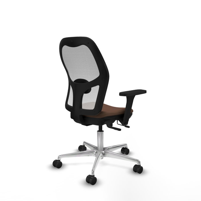 PIQUERAS Y CRESPO Silla de oficina Jorquera con mecanismo Sincro/Traslack, Tela Marrón y Malla Blanca PIQUERAS Y CRESPO Silla de oficina Jorquera con mecanismo Sincro/Traslack, Tela Marrón y Malla Blanca