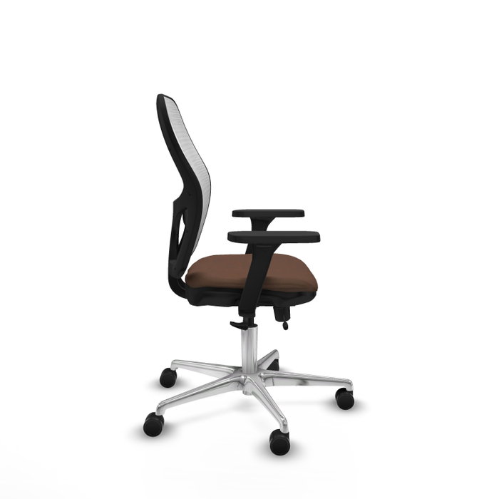PIQUERAS Y CRESPO Silla de oficina Jorquera con mecanismo Sincro/Traslack, Tela Marrón y Malla Blanca PIQUERAS Y CRESPO Silla de oficina Jorquera con mecanismo Sincro/Traslack, Tela Marrón y Malla Blanca