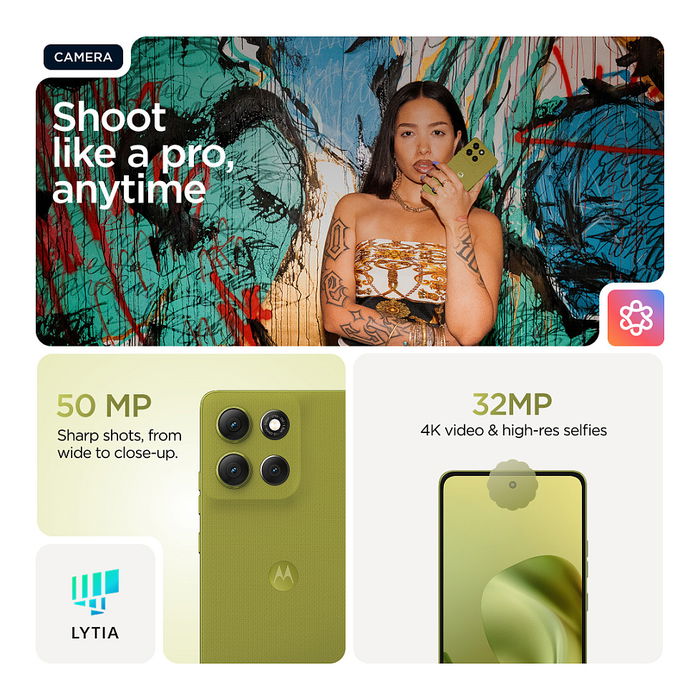 Motorola Moto G86 8GB 256GB 5G 6.67" P-OLED 50MP Android 15 Verde Motorola Moto G86 8GB 256GB 5G 6.67" P-OLED 50MP Android 15 Verde