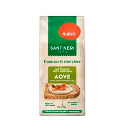 SANTIVERI Pan Tostado 100% Integral Aceite de Oliva Virgen Extra 200 Gr
