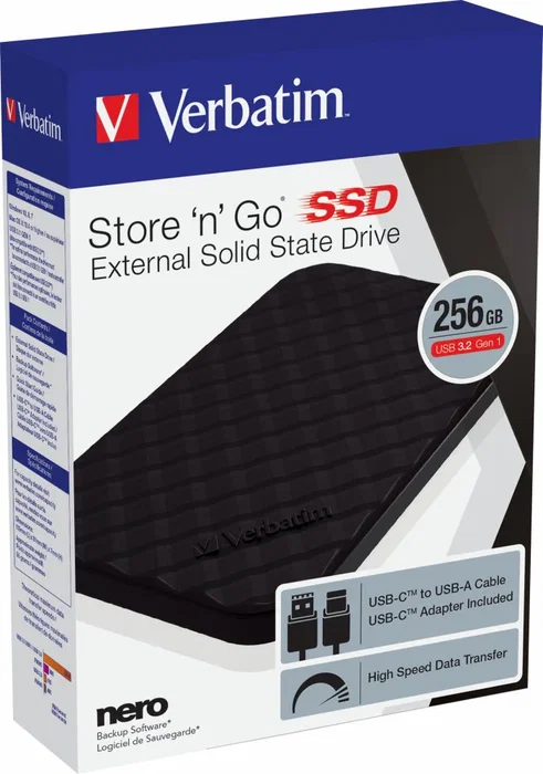 Verbatim Store 'n' Go SSD Externo Portátil 256 GB USB-C USB 3.2 Gen 1 Negro