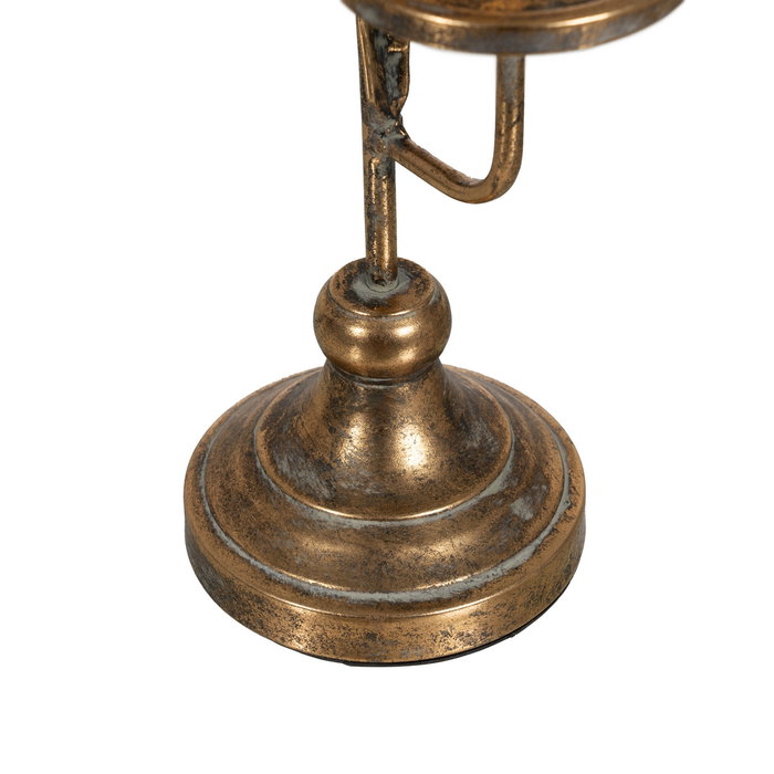 Figura Portavelas Oro Metal Decoración 14 X 16,50 X 73 cm