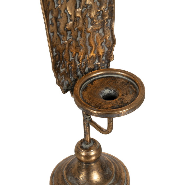 Figura Portavelas Oro Metal Decoración 14 X 16,50 X 73 cm