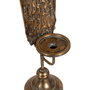 Figura Portavelas Oro Metal Decoración 14 X 16,50 X 73 cm