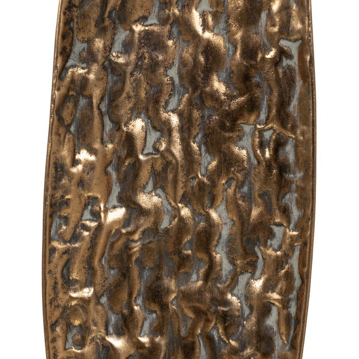 Figura Portavelas Oro Metal Decoración 14 X 16,50 X 73 cm