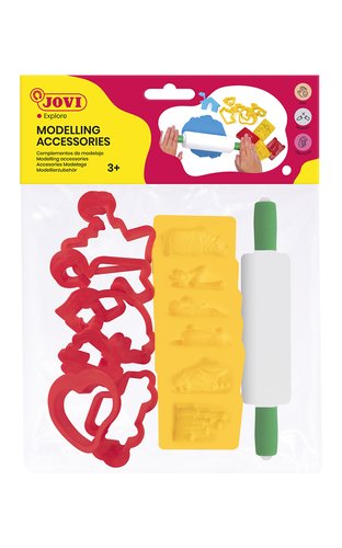 Jovi Set de 12 Moldes Surtidos y Rodillo de Modelaje Jovi Set de 12 Moldes Surtidos y Rodillo de Modelaje