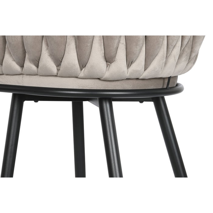 DKD Home Decor Taburete de Poliéster y Metal Beige y Negro