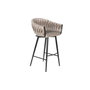 DKD Home Decor Taburete de Poliéster y Metal Beige y Negro