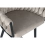 DKD Home Decor Taburete de Poliéster y Metal Beige y Negro
