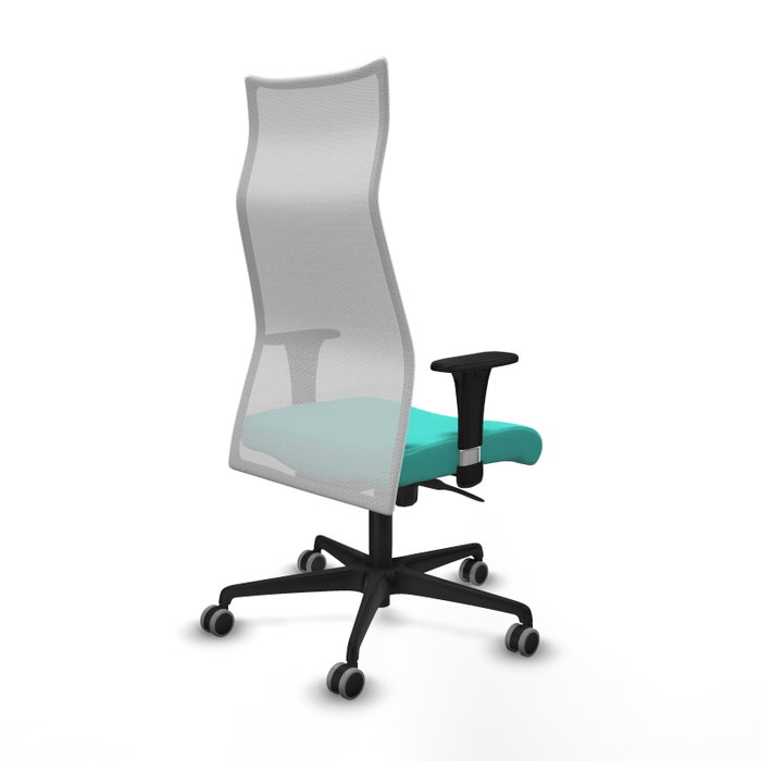 PIQUERAS Y CRESPO Sillón Albacete con Mecanismo Sincro, Similpiel Turquesa y Malla Blanca PIQUERAS Y CRESPO Sillón Albacete con Mecanismo Sincro, Similpiel Turquesa y Malla Blanca