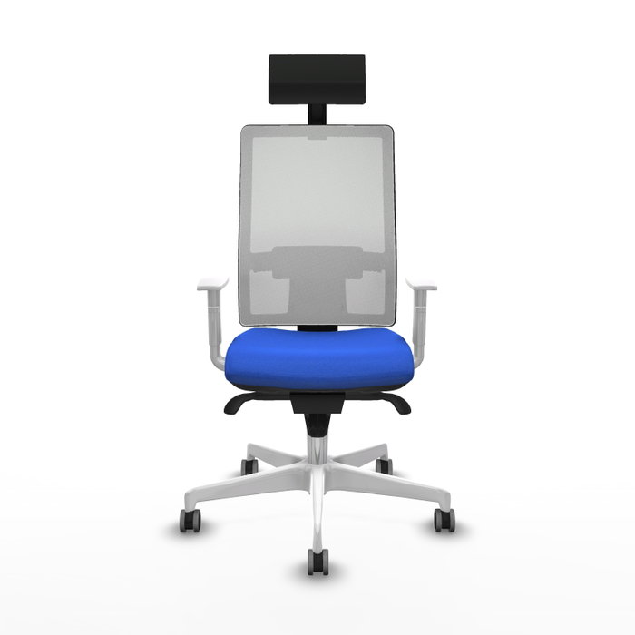 PIQUERAS Y CRESPO Silla de oficina Horna con Mecanismo Sincro Azul y Blanco