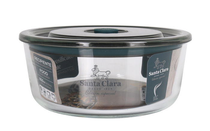 Inde Fuente Redonda con Tapa Hermética y Válvula 850 ml, 15.6 cm x 15.6 cm x 6.8 cm (4 Unidades)