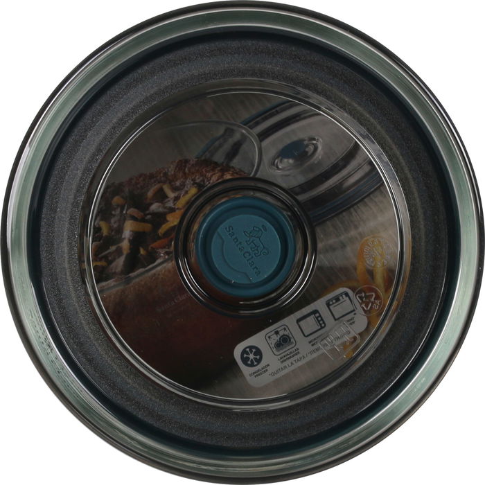Inde Fuente Redonda con Tapa Hermética y Válvula 850 ml, 15.6 cm x 15.6 cm x 6.8 cm (4 Unidades)