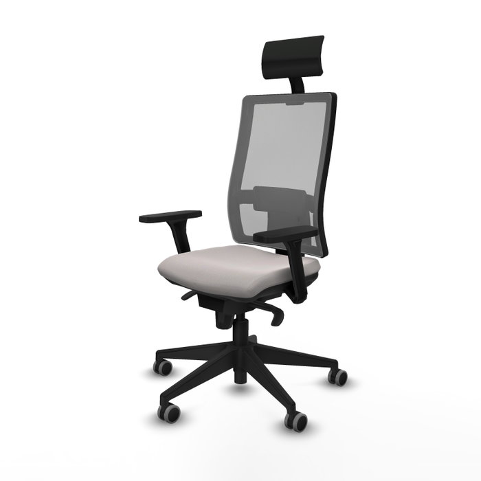 PIQUERAS Y CRESPO Silla de oficina Horna con mecanismo Sincro, Blanco y Gris PIQUERAS Y CRESPO Silla de oficina Horna con mecanismo Sincro, Blanco y Gris