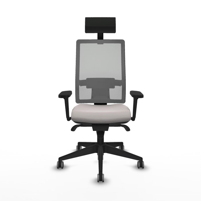 PIQUERAS Y CRESPO Silla de oficina Horna con mecanismo Sincro, Blanco y Gris PIQUERAS Y CRESPO Silla de oficina Horna con mecanismo Sincro, Blanco y Gris