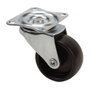 Ruedas Alex Rueda giratoria con placa y eje liso, negro, Ø 4 cm