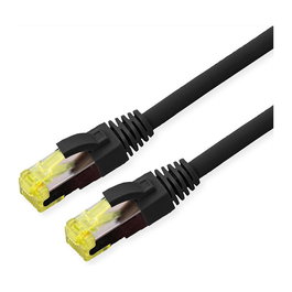 ROLINE 21.15.0748 Cable de Red Patch Cat.6A (Class EA) S/FTP (PiMF) 0,15 m Negro - Para Exterior, Litzendraht, LSOH, 26 AWG, Blindado