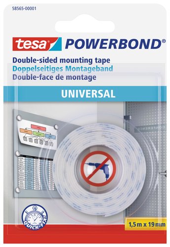 Tesa Powerbond Cinta adhesiva doble cara universal 19 mm x 1,5 m Tesa Powerbond Cinta adhesiva doble cara universal 19 mm x 1,5 m