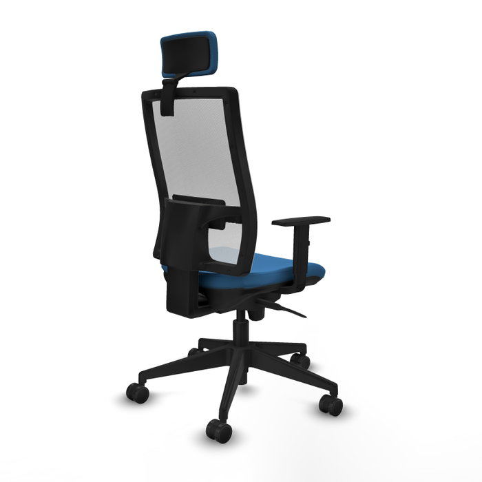 PIQUERAS Y CRESPO Silla de oficina Horna con mecanismo Sincro, Azul claro y Blanco