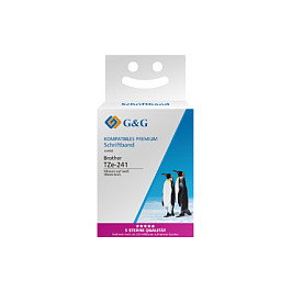 G&G Cinta de etiquetas 18mm x 8m Blanco compatible con Brother TZe-241