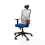 PIQUERAS Y CRESPO Silla de oficina Motilla con mecanismo Sincro, Azul y Blanco
