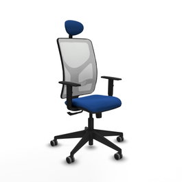 PIQUERAS Y CRESPO Silla de oficina Motilla con mecanismo Sincro, Azul y Blanco