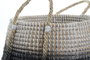 DKD Home Decor Cesta Balines Set de 2 Natural Gris Negro Seagrass 52 x 52 x 40 cm