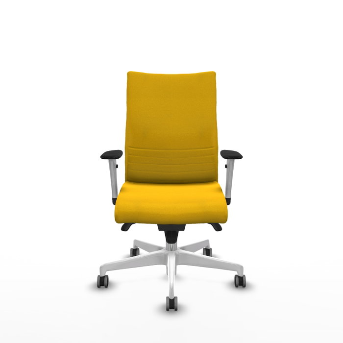 PIQUERAS Y CRESPO Silla Albacete Confidente Amarillo con Mecanismo Sincro y Base Blanca