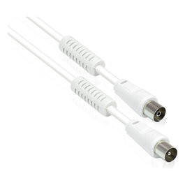 GoodConnections Alcasa S-PAK15 Cable Antena TV Coaxial Blanco 15 Metros, Conectores F Macho, Cobre 0.5 mm, para Señal Televisión