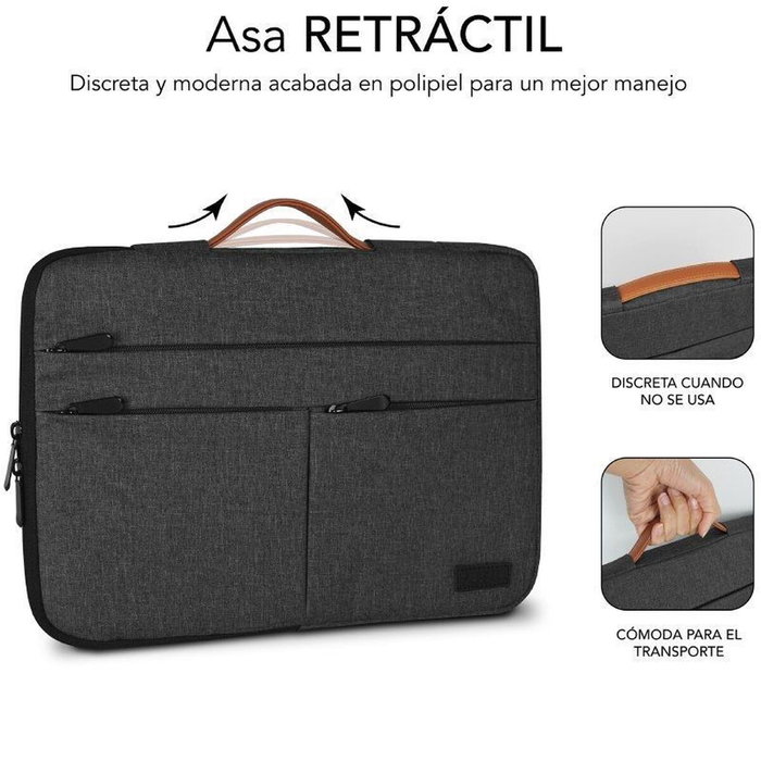 Subblim Funda Air Padding 360 Sleeve 15,6 pulgadas Gris Oscuro