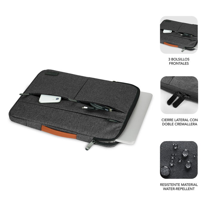 Subblim Funda Air Padding 360 Sleeve 15,6 pulgadas Gris Oscuro