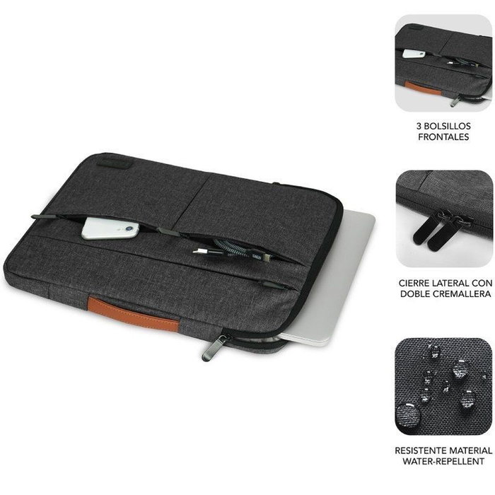 Subblim Funda Air Padding 360 Sleeve 15,6 pulgadas Gris Oscuro