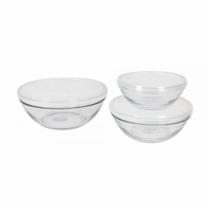 Set de Cuencos Duralex Lys Con Tapa 3 Piezas (4 Unidades)