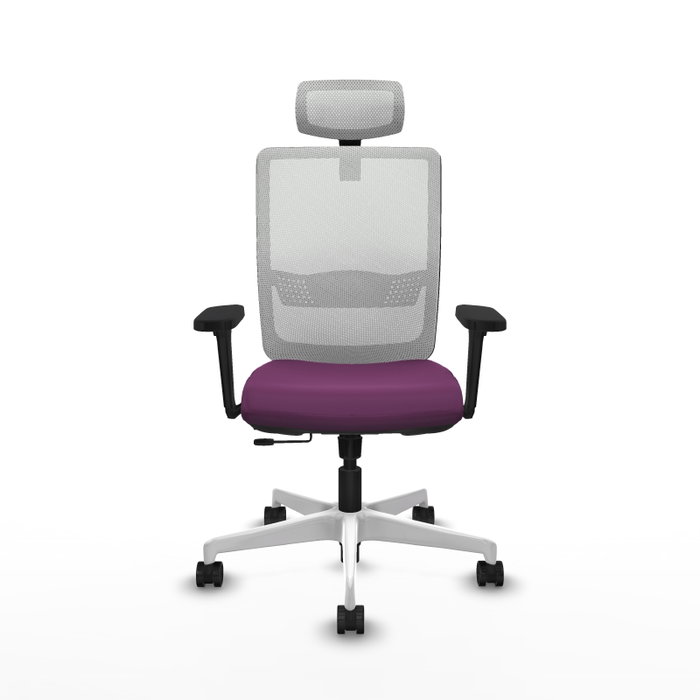 PIQUERAS Y CRESPO Silla de oficina Haches con mecanismo Sincro/Traslack, Morado y Blanco