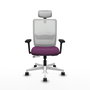 PIQUERAS Y CRESPO Silla de oficina Haches con mecanismo Sincro/Traslack, Morado y Blanco
