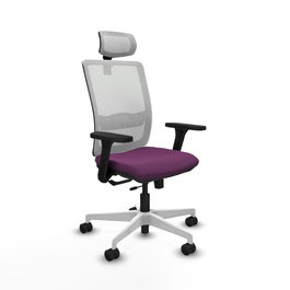 PIQUERAS Y CRESPO Silla de oficina Haches con mecanismo Sincro/Traslack, Morado y Blanco